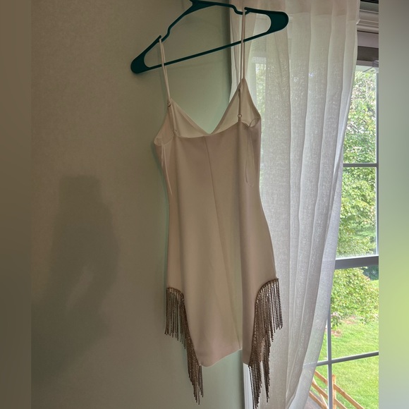 NWT White Rhinestone fringe dress - Picture 3 of 4